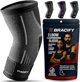 Elbow Brace for Tendonitis and Tennis Elbow, Arm Compression Sleeve (Large)
