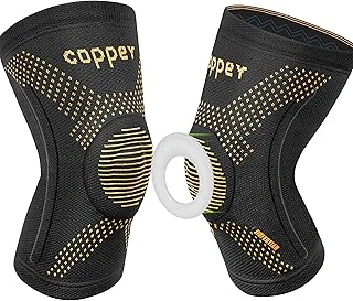 JIUFENTIAN 2-Pack Copper Fiber Knee Braces with Side Stabilizers