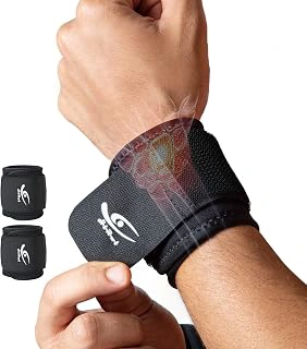 2 Pack Wrist Compression Straps – Dual‑Layer Wrist Brace for Pain Relief & Support, Tendonitis, Carpal Tunnel, Arthritis – Adjustable Wrist Wraps for Fitness, Workouts & Everyday Use (Black)