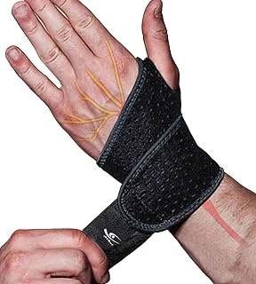 Adjustable Black Sport Wrist Compression Strap and Brace