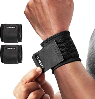 CAMBIVO Adjustable Neoprene Black Wrist Brace with Wraps