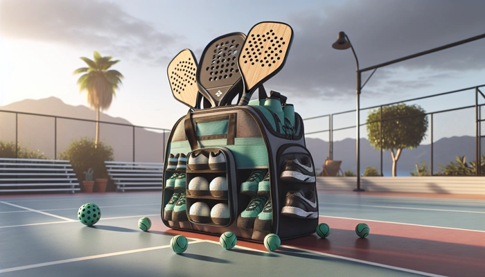 Pickleball Bag for 2 Paddles with Ventilated Shoe & Wet-Dry Pockets, 4 Ball Capacity