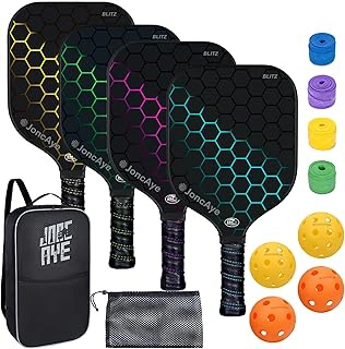 JoncAye Fiberglass Pickleball Paddles Set of 4 or 2