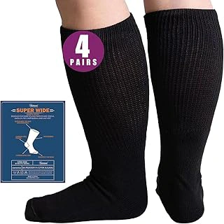 Bulinlulu Extra Wide Diabetic Hospital Socks for Swollen Feet