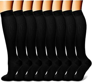 CHARMKING 15-20 mmHg Graduated Copper Compression Knee High Socks for Wide Calves