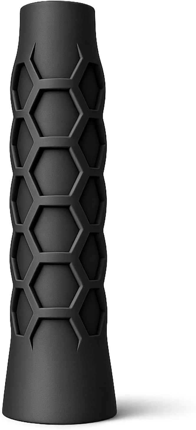 Pickleball Paddle Grip Kit with Honeycomb Silicone Undergrip and Overgrip, Black