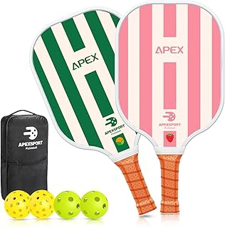 USAPA Approved Lightweight Fiberglass Pickleball Set with Paddles, Balls & Bag