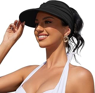 Ammiko Wide Brim Foldable Sun Visor Hat with UPF 50+ UV Protection
