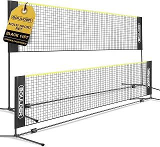Boulder Portable Badminton Pickleball Net, Foldable, Extendable to 5 ft