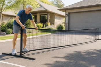 Three portable pickleball nets tested for weight, setup speed, and senior-friendly handling.