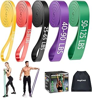 AugKnot Resistance Bands 5-Levels Exercise Set for Pull Up Assistance