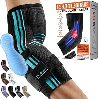 DR. BRACE Elite Elbow Brace Support Compression Sleeve with Gel Pad