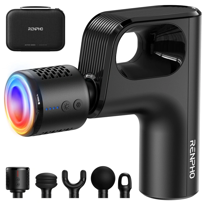 RENPHO Deep Tissue Massage Gun with Heat & Cold and 5 Speeds