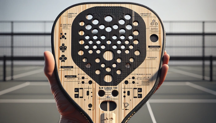 JOJOLEMON Raw Carbon Fiber Hybrid Pickleball Paddles with 16mm Polymer Honeycomb Core