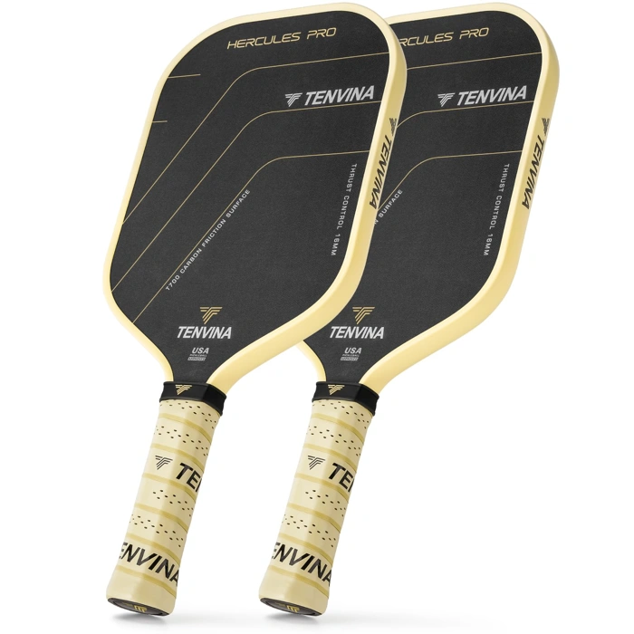 TENVINA Pickleball Paddles Set of 2, Thermoforming 4-Layer T700SC Friction Carbon Fiber
