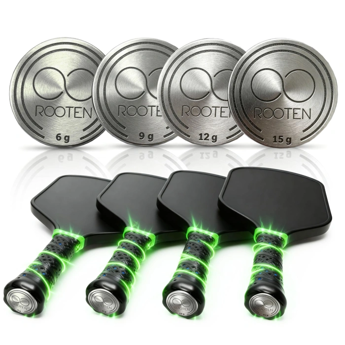 4-Pack Stainless Steel Pickleball Paddle Weight Cap Coins (6g, 9g, 12g, 15g)