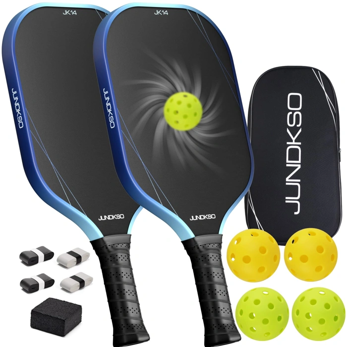Pickleball Paddles Set of 2 - Graphite Carbon Fiber, USAPA Approved, 14mm Honeycomb Core